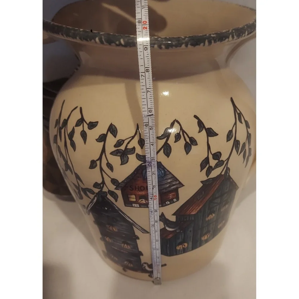 Home & Garden Party Ltd. 2002 Vintage Birdhouse Stoneware Pitcher Made in USA